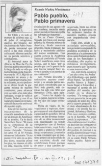 Pablo pueblo, Pablo primavera  [artículo] Ronnie Muñoz Martineaux.