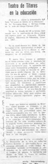 Teatro de títeres en la educación