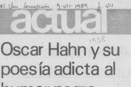 Oscar Hahn y su poesía adicta al humor negro