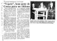 "Yepeto", beau geste de Cossa para un chileno