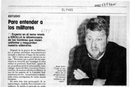 Para entender a los militares  [artículo] Patricio Fuentealba P.