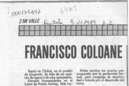 Francisco Coloane  [artículo].