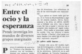 Entre el ocio y la esperanza  [artículo] F. B.