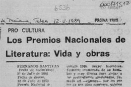 Los Premios Nacionales de Literatura, vida y obras