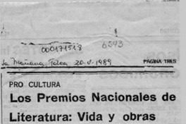 Los Premios Nacionales de Literatura, vida y obras  [artículo].