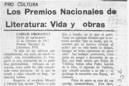 Los Premios Nacionales de Literatura, vida y obras  [artículo].