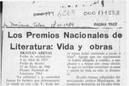 Los Premios Nacionales de Literatura, vida y obras  [artículo].