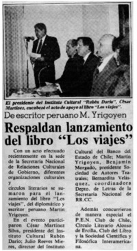 Respaldan lanzamiento del libro "Los viajes"