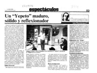 Un "Yepeto" maduro, sólido y reflexionador  [artículo] Italo Passalacqua C.