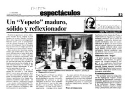 Un "Yepeto" maduro, sólido y reflexionador  [artículo] Italo Passalacqua C.