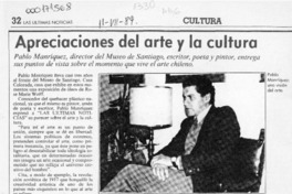 Apreciaciones del arte y la cultura  [artículo].