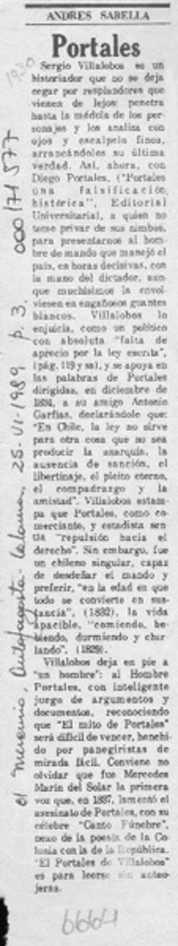 Portales  [artículo] Andrés Sabella.