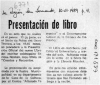 Presentación de libro  [artículo].