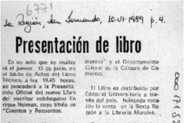 Presentación de libro  [artículo].