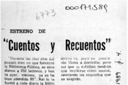 "Cuentos y recuentos"  [artículo].
