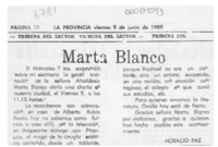 Marta Blanco  [artículo] Horacio Paz.