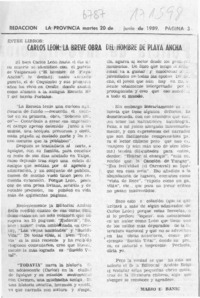 Carlos León, la breve obra del hombre de Playa Ancha  [artículo] Mario E. Banic.