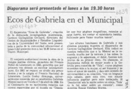 Ecos de Gabriela en el Municipal  [artículo].