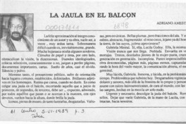 La jaula en el balcón  [artículo] Adriano Améstica.