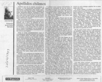 Apellidos chilenos  [artículo] Fernando de la Lastra Bernales.