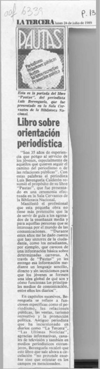 Libro sobre orientación periodística