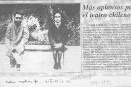 Más aplausos para el teatro chileno  [artículo].