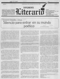 Silencio para entrar en su mundo poético