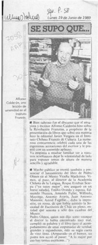 Se supo que --  [artículo].