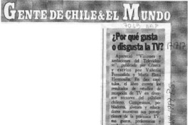 Por qué gusta o disgusta la TV?