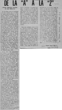 De la "A" a la "Z"  [artículo] Miguel Angel Díaz A.