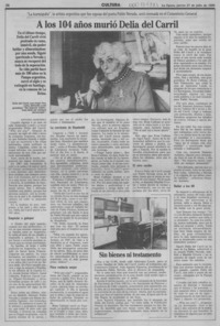 A los 104 años murió Delia del Carril