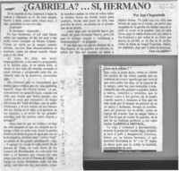 Gabriela? -- sí, hermano  [artículo] José Chapochnik.