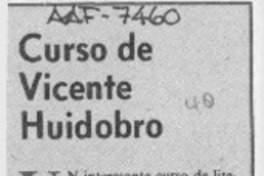Curso de Vicente Huidobro