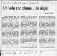 Un león con pluma -- de ángel  [artículo] Daniel de Béjar.