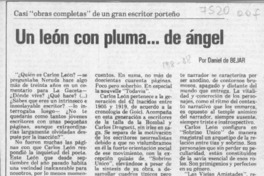 Un león con pluma -- de ángel  [artículo] Daniel de Béjar.