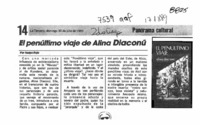El penúltimo viaje de Alina Diaconú  [artículo] Nadya Rojo.
