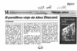 El penúltimo viaje de Alina Diaconú  [artículo] Nadya Rojo.