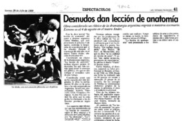 Desnudos dan lección de anatomía  [artículo].