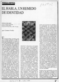 El habla, un remedo de identidad  [artículo] Carmen Foxley.