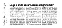 Llegó a Chile obra "Lección de anatomía"  [artículo].