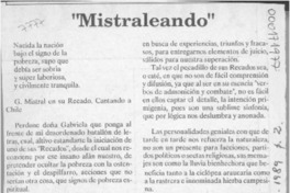 "Mistraleando"  [artículo] David Arancibia A.