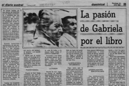 La Pasión de Gabriela por el libro  [artículo].