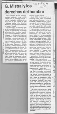 G. Mistral y los derechos del hombre  [artículo].