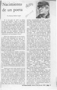 Nacimiento de un poeta  [artículo] Marino Muñoz Lagos.