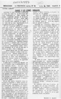 Daniel y los leones dorados  [artículo] Mario E. Banic.