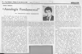 "Antología fundamental"  [artículo] Wellington Rojas Valdebenito.