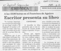 Escritor presenta su libro  [artículo].