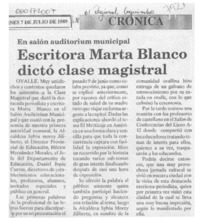 Escritora Marta Blanco dictó clase magistral  [artículo].