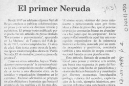 El primer Neruda  [artículo] Manuel Alcides Jofré.