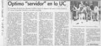 Optimo "servidor" en la UC  [artículo] Wilfredo Mayorga.
